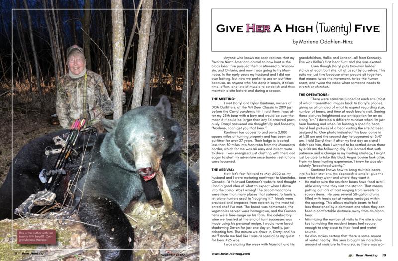 Give Her A High (Twenty) Five - Bear Baiting - Bear Hunting Magazine
